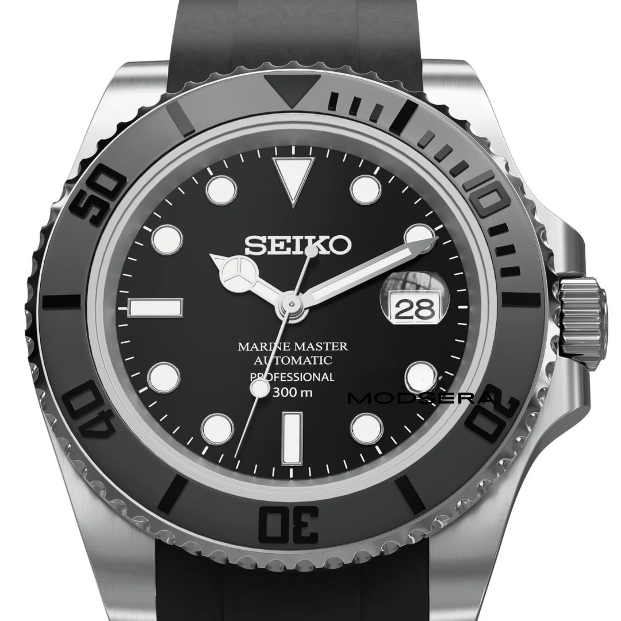 Seikomariner svart gummi