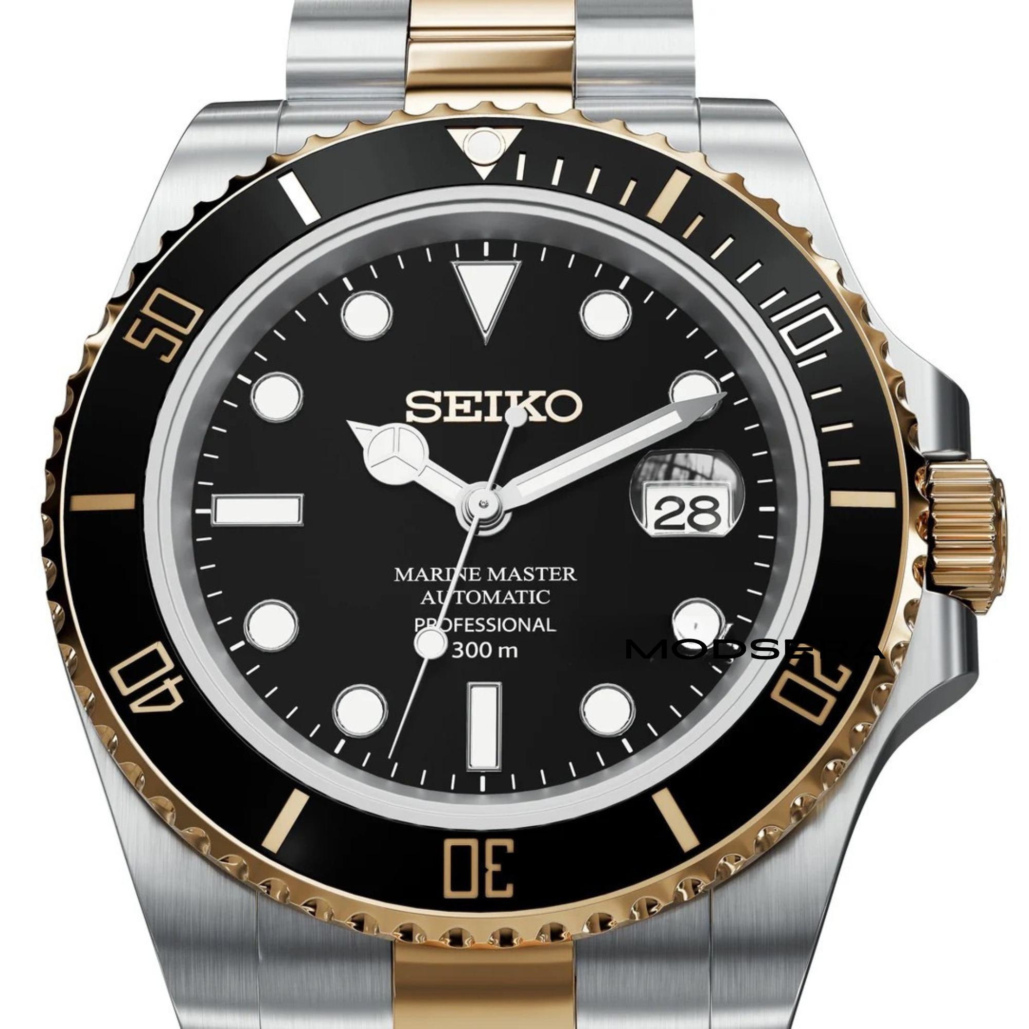 Seikomariner svart tvåfärgad 