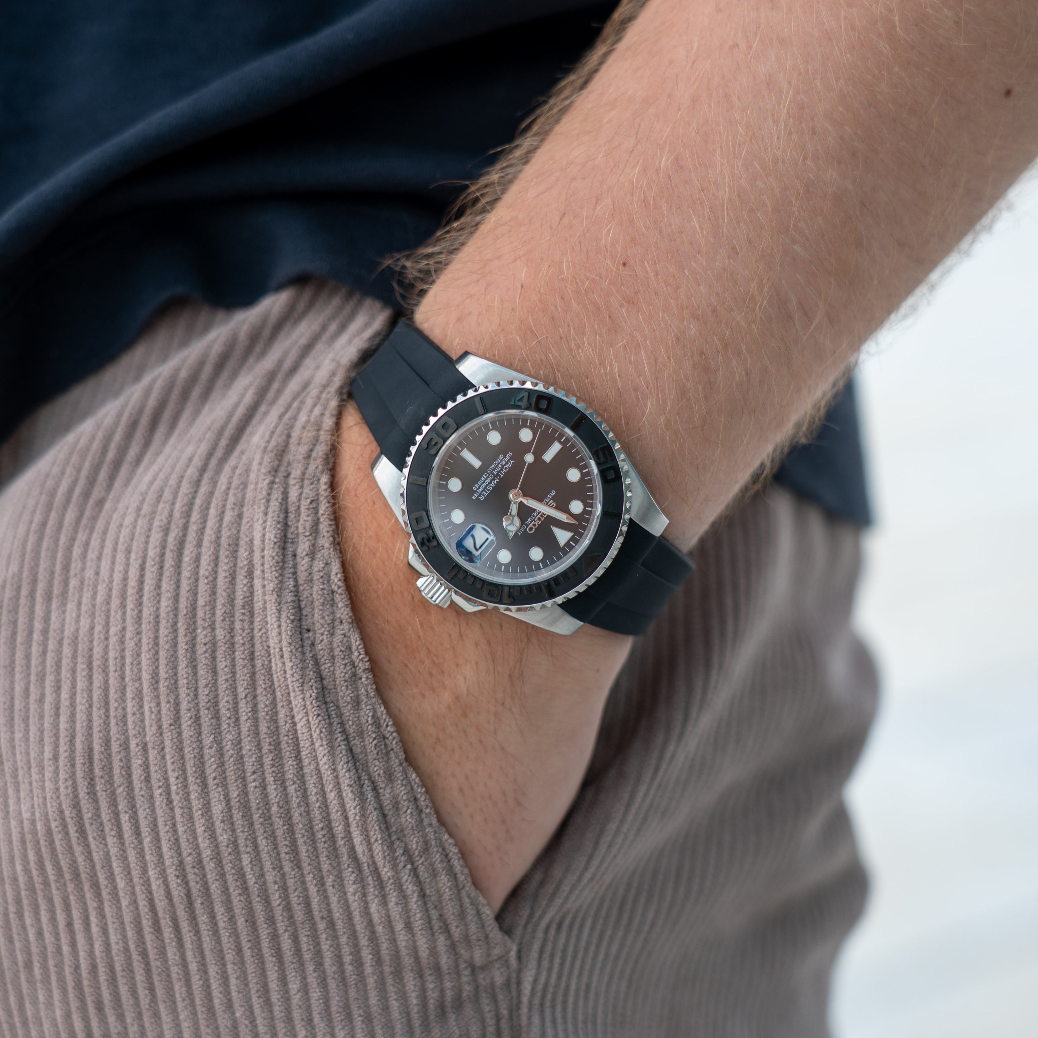 Seikomariner svart gummi 