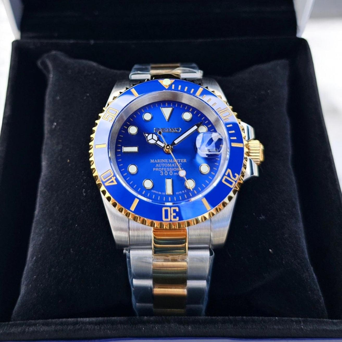 Seikomariner blå tvåton 